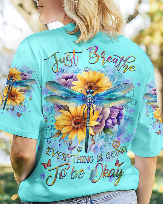 JUST BREATHE DRAGONFLY ALL OVER PRINT