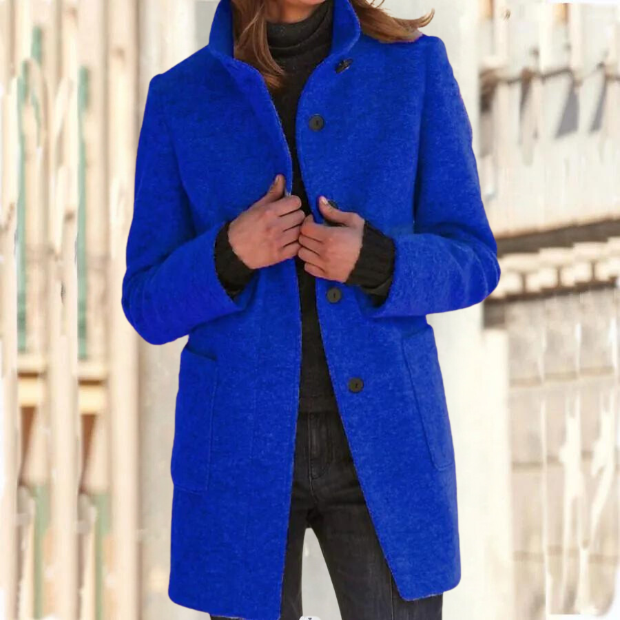 Camille - Elegant Stand-Up Collar Coat for Women