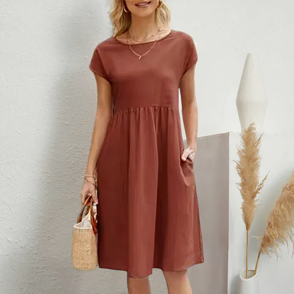 Iren - Knee-length Dress with Pockets