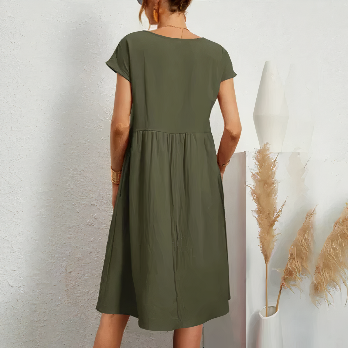 Iren - Knee-length Dress with Pockets