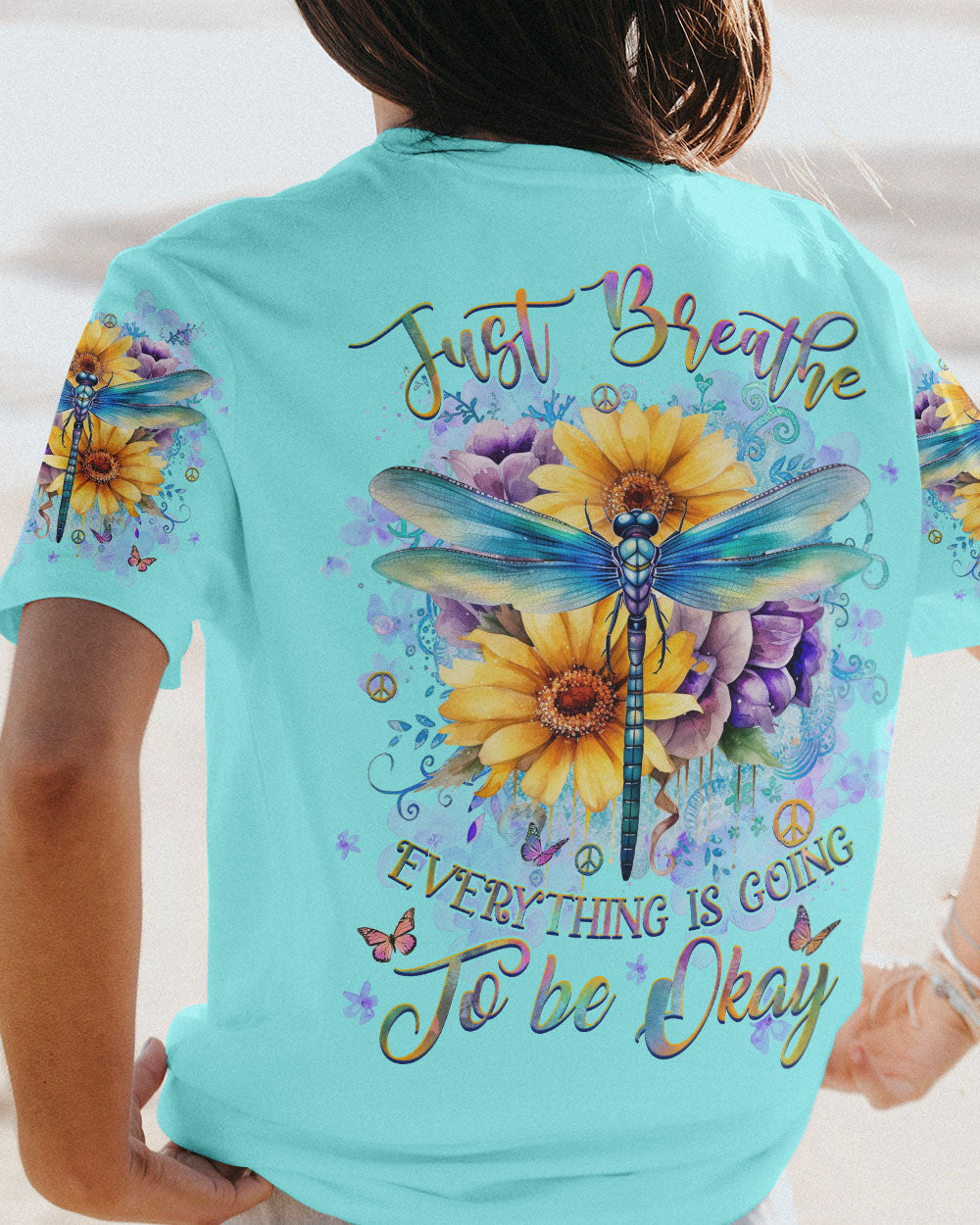 JUST BREATHE DRAGONFLY ALL OVER PRINT